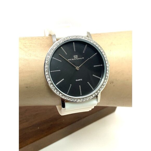 Oceanaut Women\'s Watch OC0262 Quartz Silver Black Dial White Rubber Band 40mm main image 13